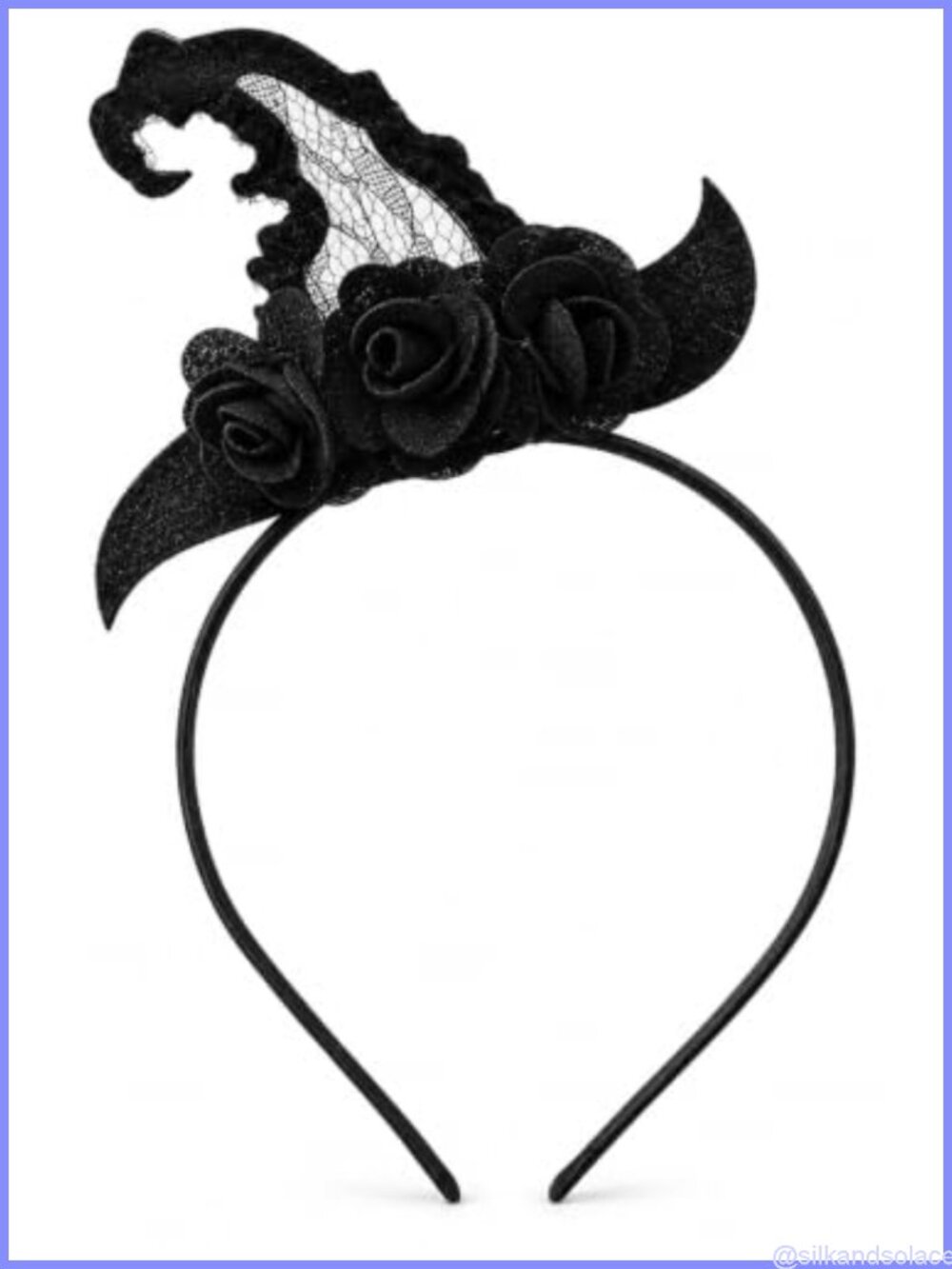 Mini Witch Hat Headband Lace Rose Halloween Fascinator Women